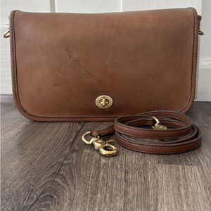 Vintage Coach putty Leather Convertible clutch Bag